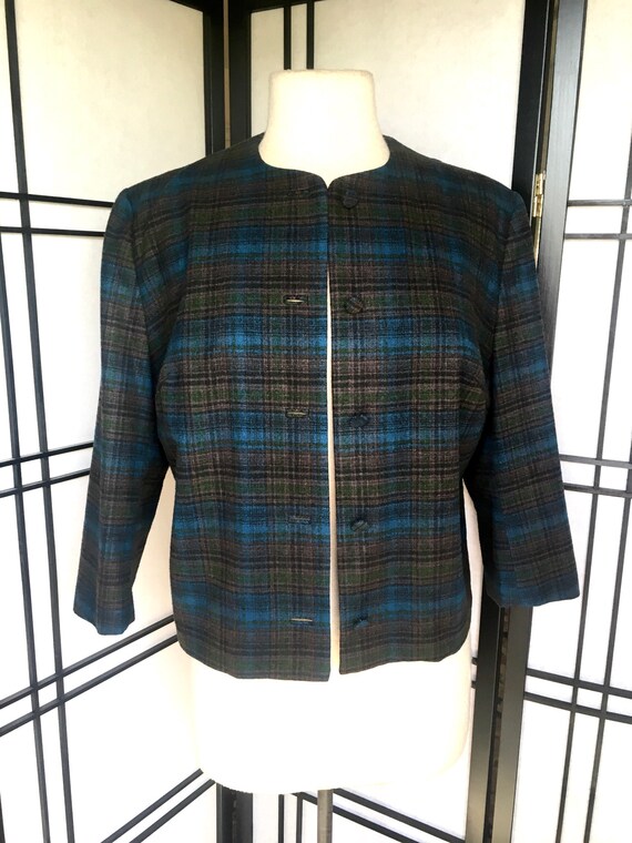 Vintage 60s Women’s Pendleton Wool Plaid Jacket B… - image 6