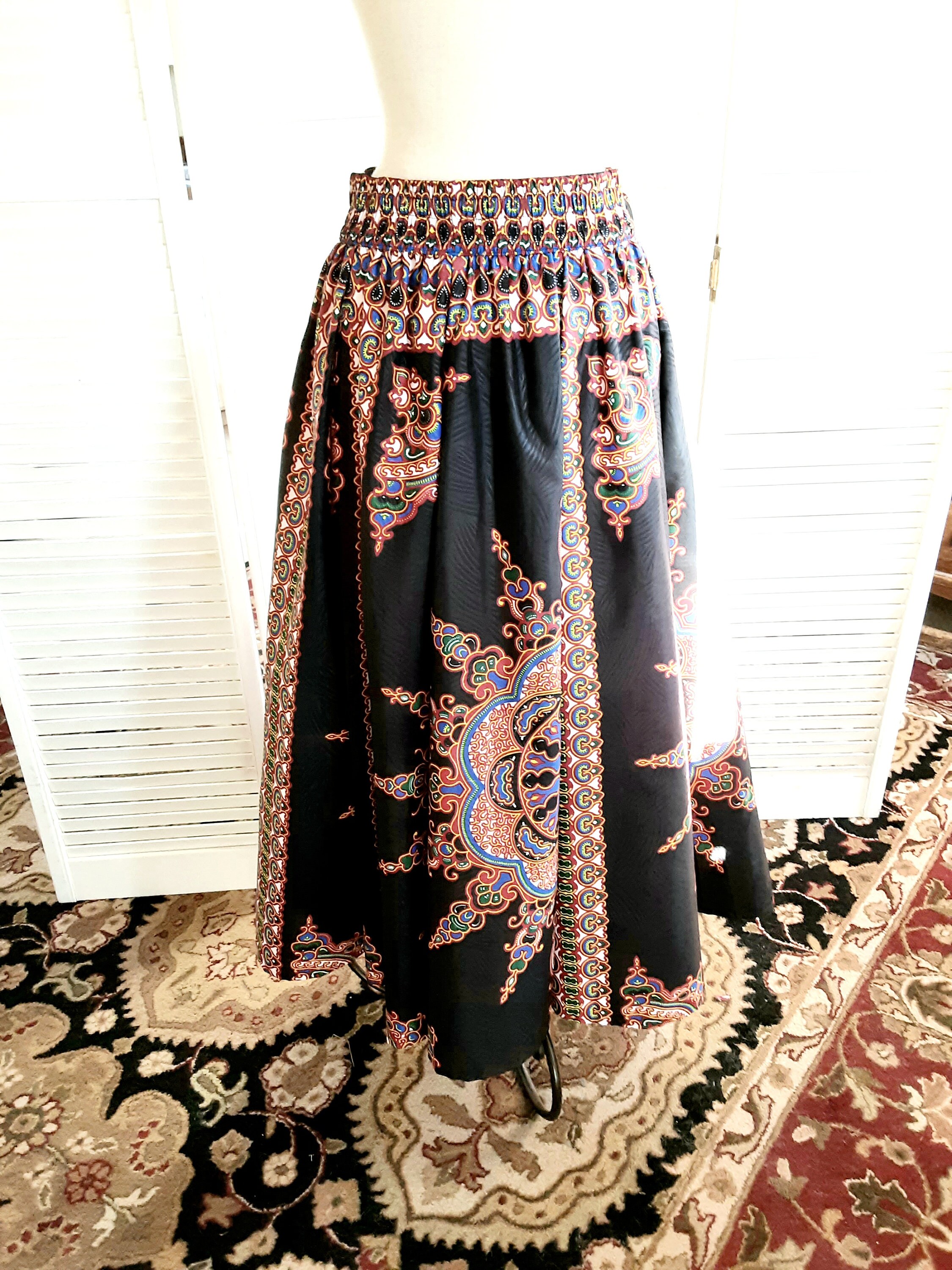 African Print Maxi Skirt Ethnic Print Skirt Full Circle Maxi Skirt Etsy