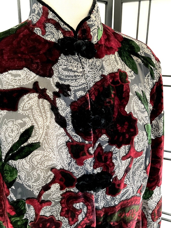 Good Times, Bad Times Silk Burnout, Lace + Ruffle Blouse - black