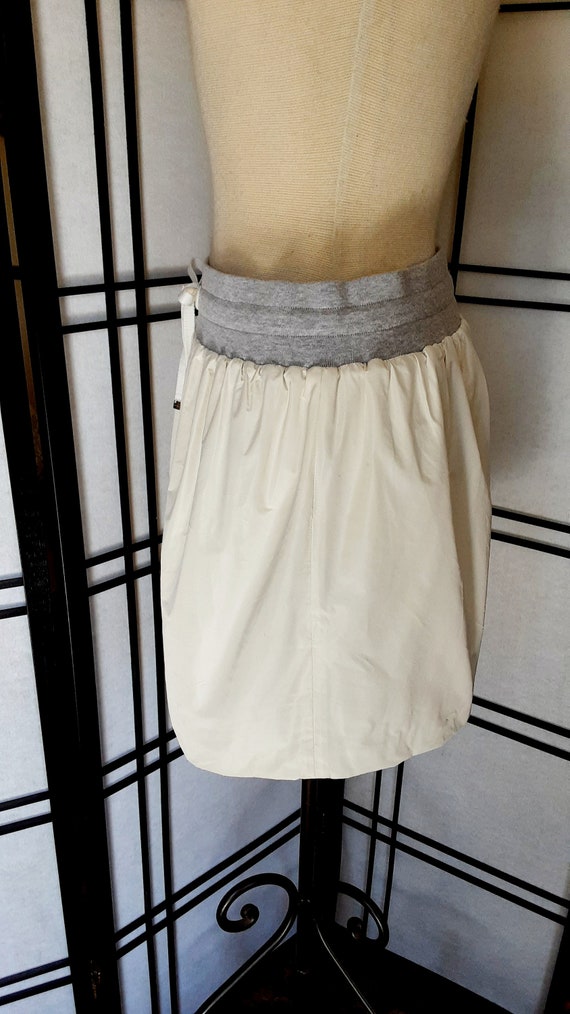 Moncler Mini Skirt Cream Nylon Mini Skirt Drawstr… - image 5