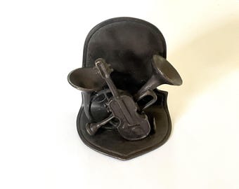 Vintage Bronze Bookend Musical Instruments