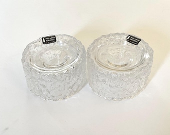 Vintage 60s Candlestick Holders Whitefriars Bark Pattern #9824