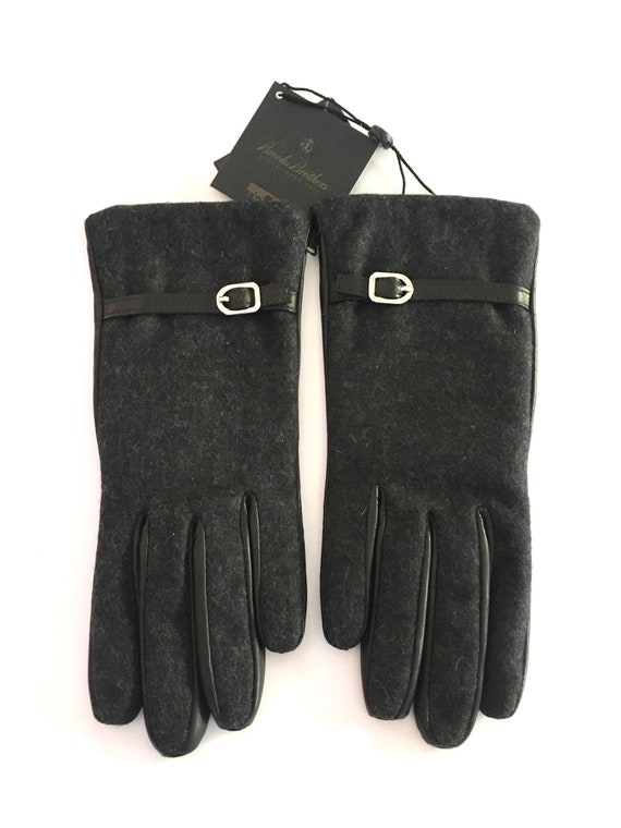 Brooks Brothers Gloves Wool and Leather Gloves Wom