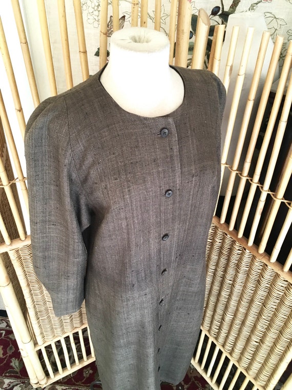 Vintage 60s Silk Coat Minimalist Silk Duster Coat… - image 2
