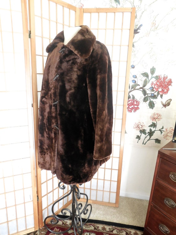 Vintage 40s Mouton Swing Coat Made in France