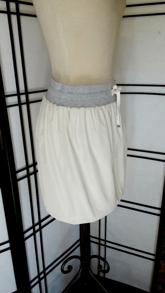 Moncler Mini Skirt Cream Nylon Mini Skirt Drawstr… - image 3