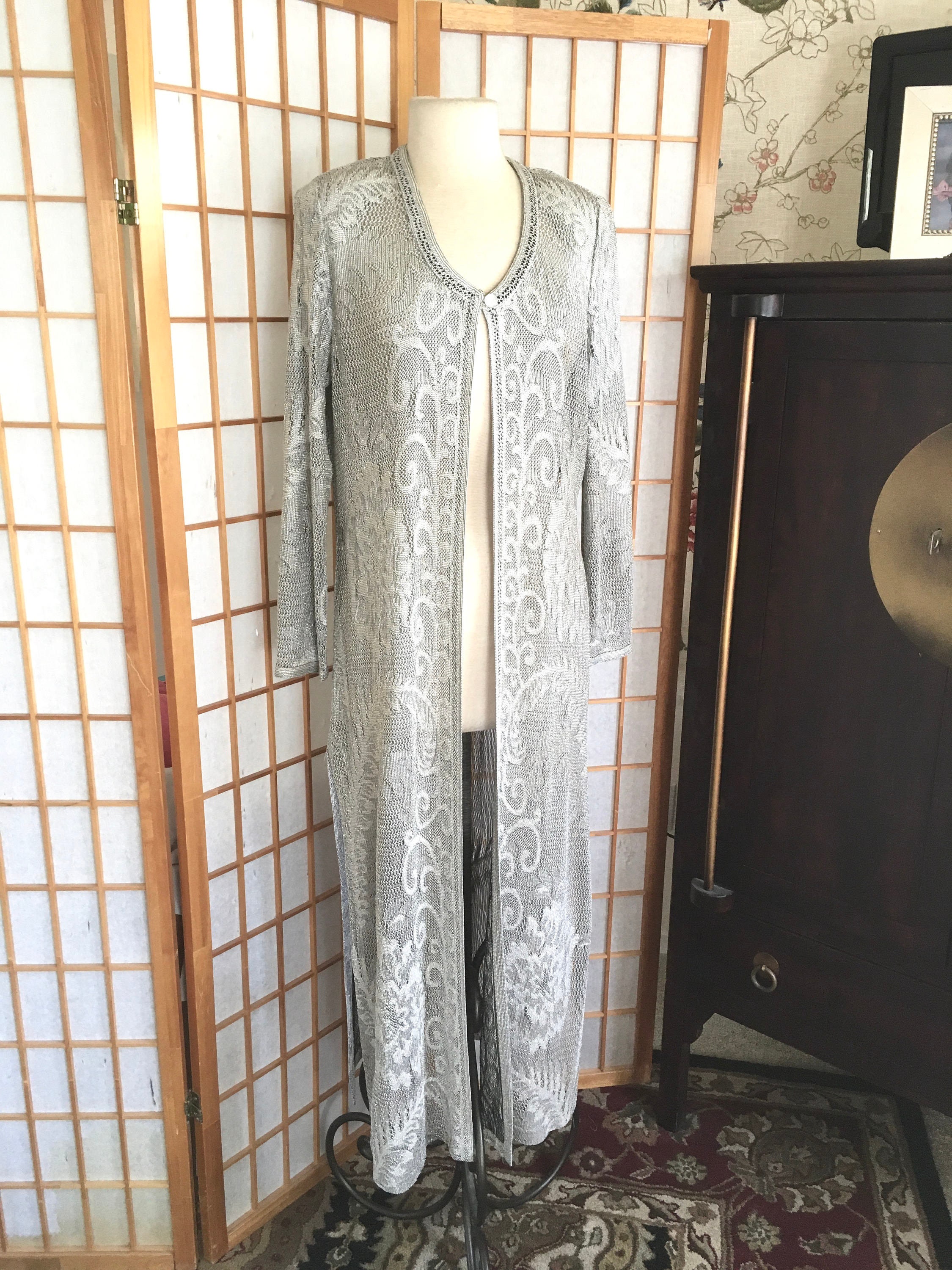 silver duster coat