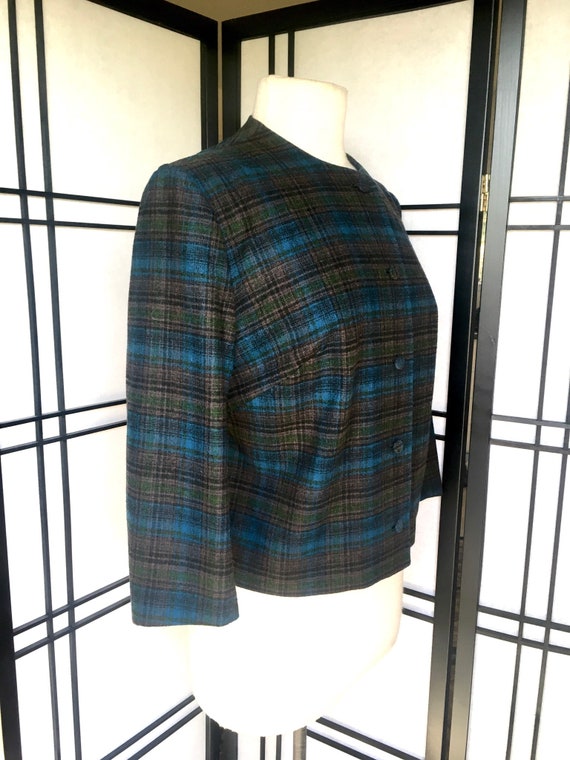 Vintage 60s Women’s Pendleton Wool Plaid Jacket B… - image 3