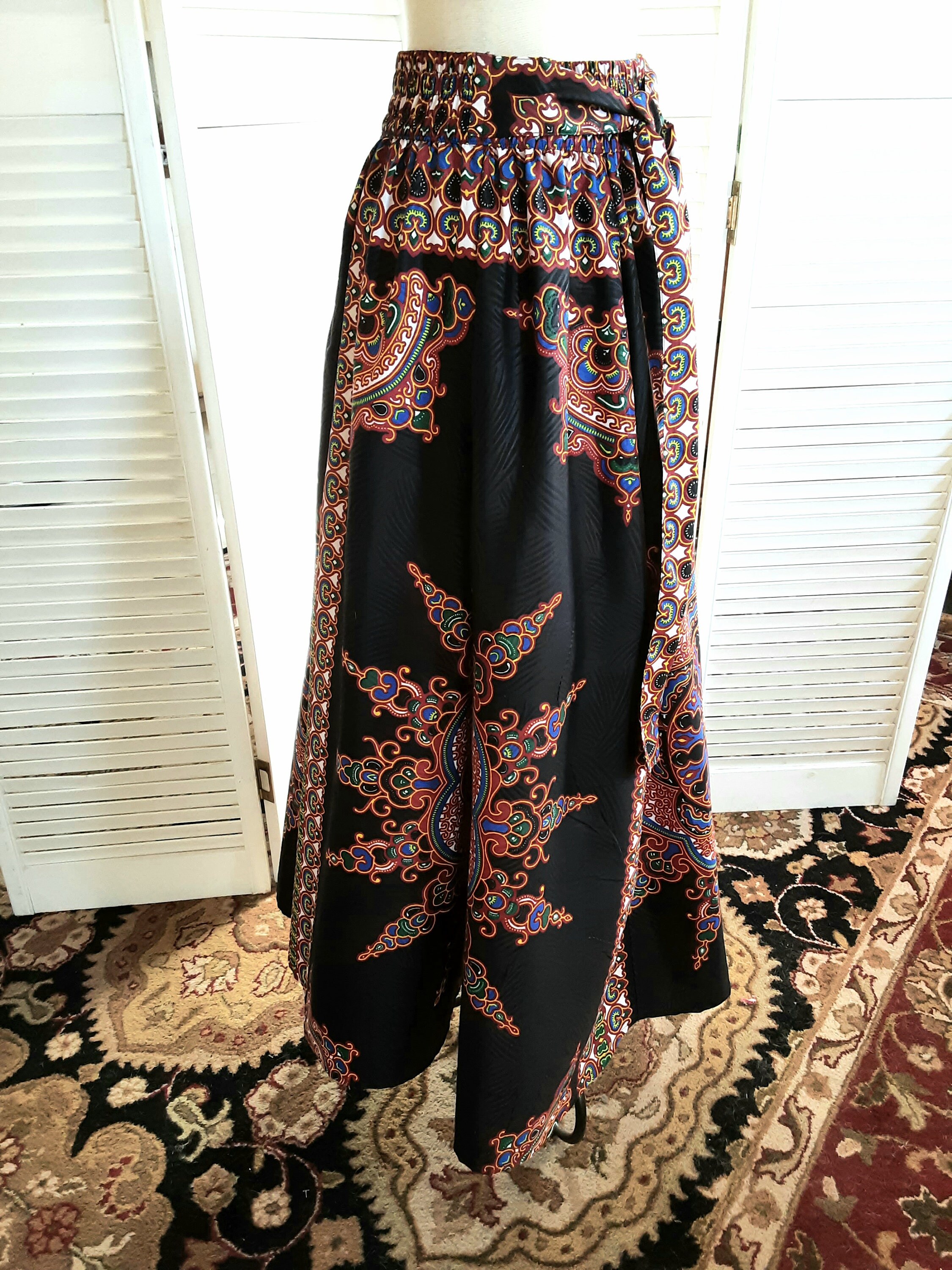 African Print Maxi Skirt Ethnic Print Skirt Full Circle Maxi Etsy