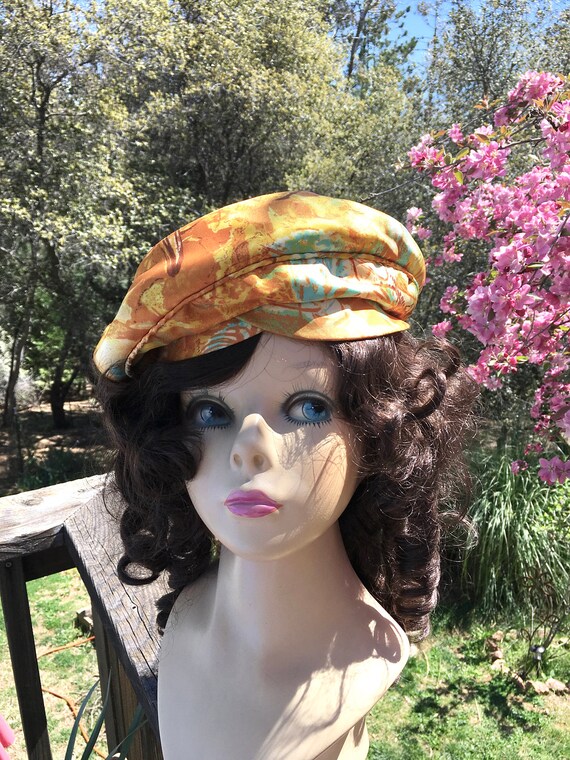 Vintage 60s Silk Newsboy Cap I Magnum Silk Twill … - image 1