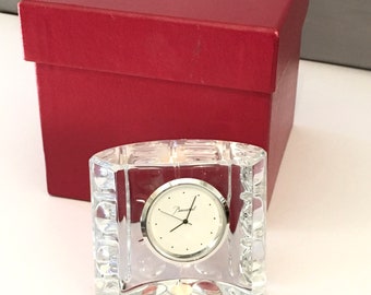 Vintage Baccarat Clock Crystal Equinoxe Clock in Original Baccarat Box