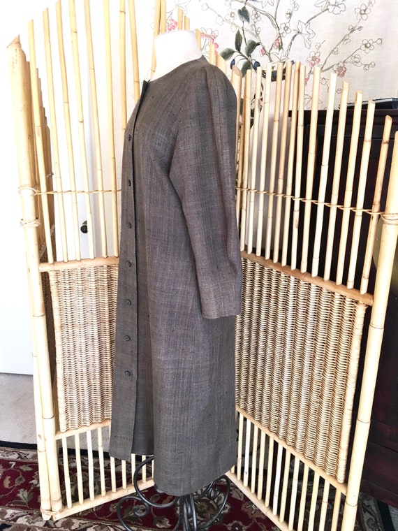 Vintage 60s Silk Coat Minimalist Silk Duster Coat… - image 6
