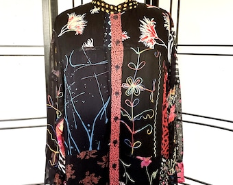 Vintage Patchwork Jacket Sacred Threads Sheer Rayon - Etsy