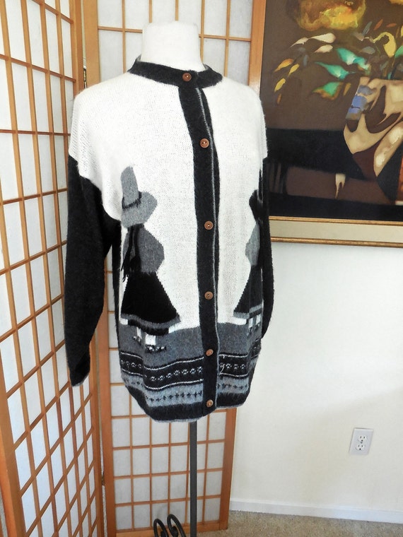 Vintage 90s Alpaca Wool Cardigan Sweater