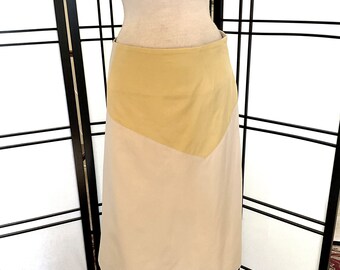 Yves Saint Laurent Skirt Cotton A Line Color Block Skirt