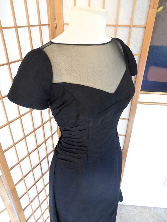 Vintage 50s Black Dress Mignon Paris Dress - image 5