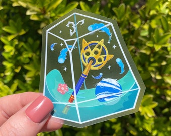 FFX Final Fantasy Ten Terrarium - Yuna and Tidus- Clear Waterproof Vinyl Sticker