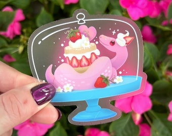 Strawberry Short Snek - Patisserie Pet - clear waterproof vinyl sticker
