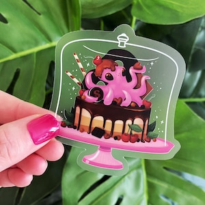 Choctopus Chocolate Octopus - Patisserie Pets - clear waterproof vinyl sticker