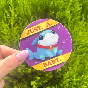 Just a baby! - Cute Videogame Comic Book Baby Landshark - die cut waterproof vinyl sticker