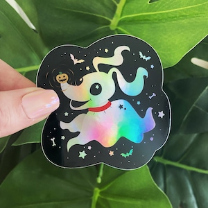 Nightmare Ghost Doggie - Holographic Waterproof Vinyl Sticker