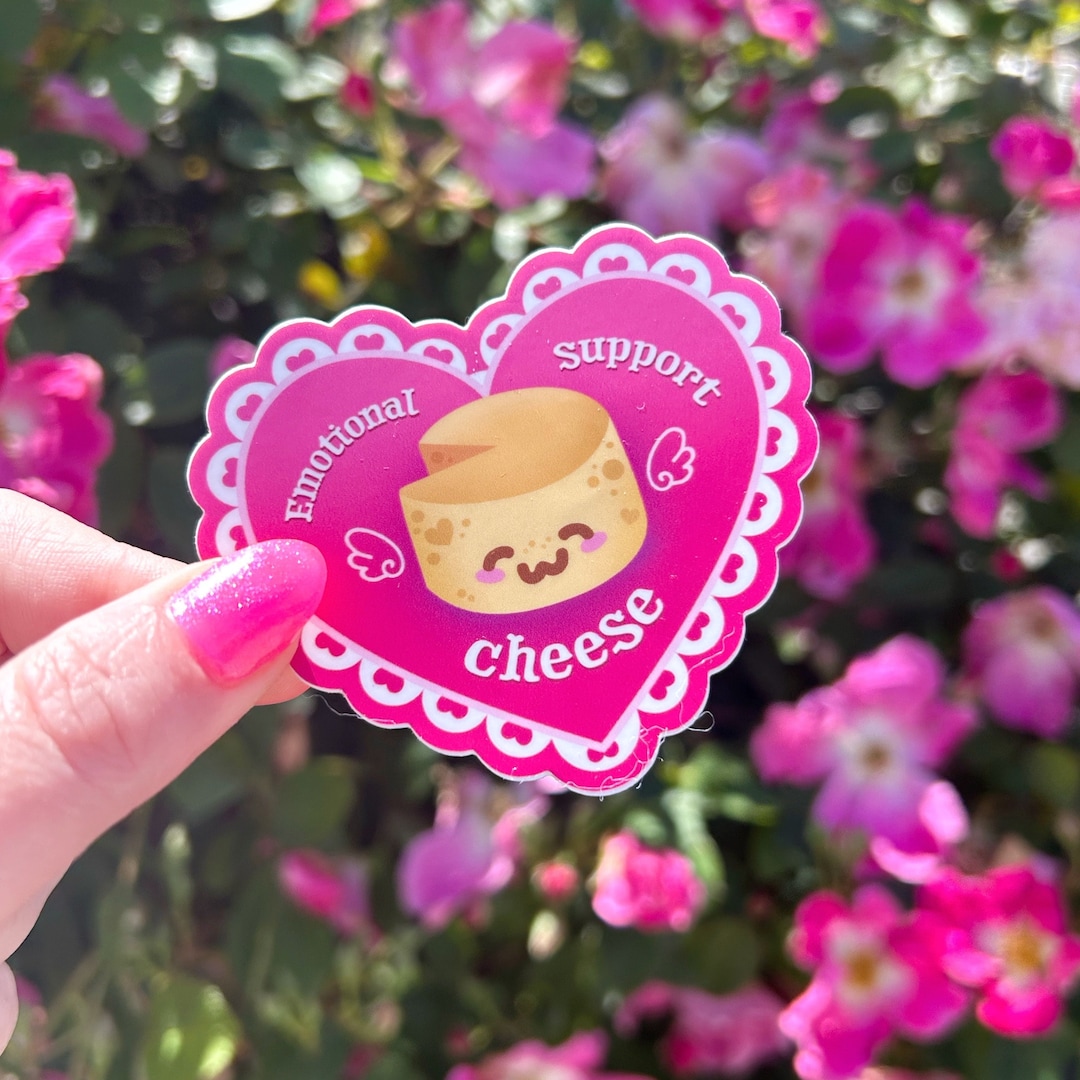 Emotional Support Cheese - Waterproof Die Cut Vinyl Sticker - Etsy