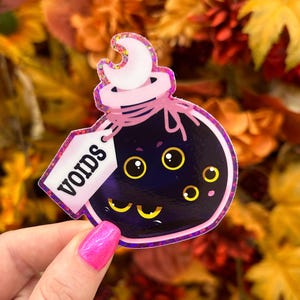 Bottle of Voids - waterproof Halloween holographic glitter vinyl sticker