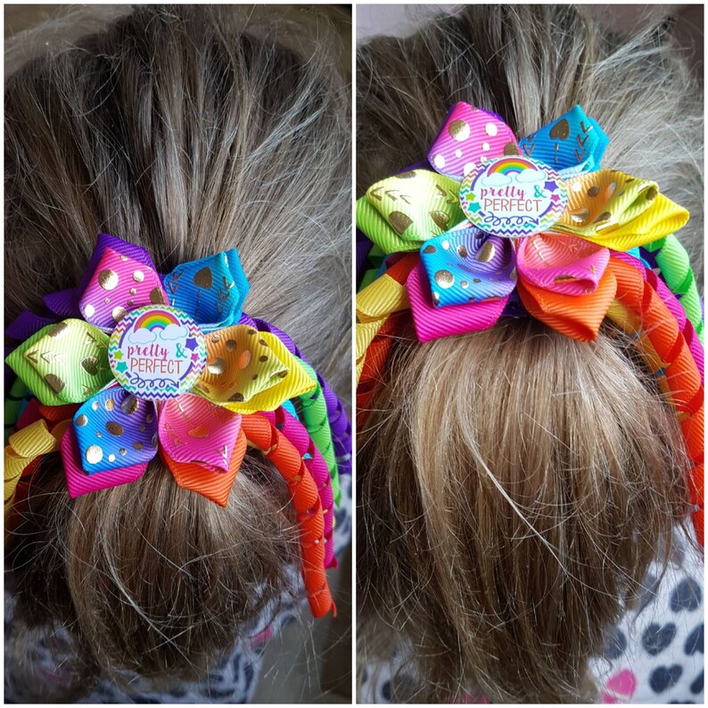 Cheer Bowsrainbow Hair Clipdance Hair Etsy