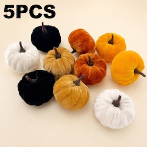 5 st minipumpor i tyg, Halloween-höstbordsdekoration (5 cm)