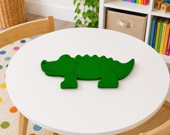 Crocodile Puzzle: 3D Printed Toddler Toy, Fine Motor Skills Development