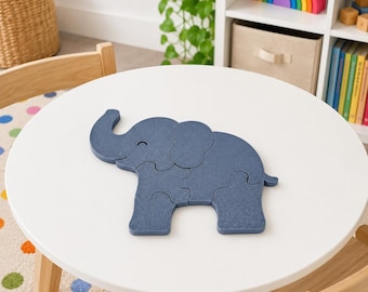 Elephant Puzzle for Toddlers: Chunky Pieces, Fine Motor Skills (3D Printed)
