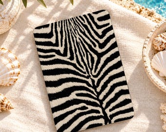 Capa para Kindle com estampa de zebra para Paperwhite 11ª geração de 6,8" (2021), Paperwhite 12ª geração de 7" (2024), Kindle 11ª geração (2022), Colorsoft (2024) e Kobo Clara BW (2024).