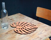 Dessous de plat in wood - exotique leaf Monstera - lasercut