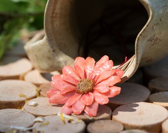 Pink flower necklace, Pink statement necklace, Pink flower pendant, Pink daisy necklace, Large flower necklace, Real flower jewelry