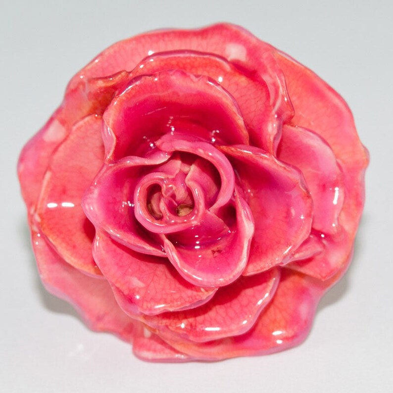 Pink Flower Ring Pink Ring for Women Rose Flower Ring Large Etsy