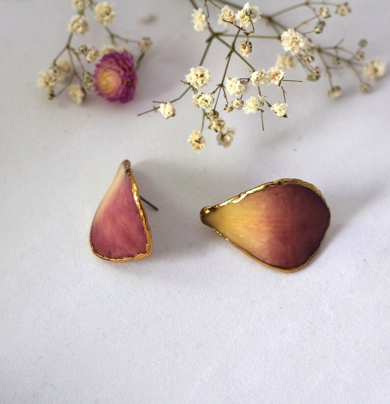 Orchid Earrings, Real Flower Earrings, Real Flower Petal Earrings