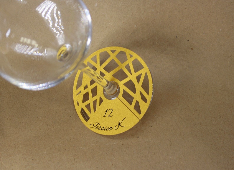Paper wine glass charm seating arrangement mesh dinner party Etsy