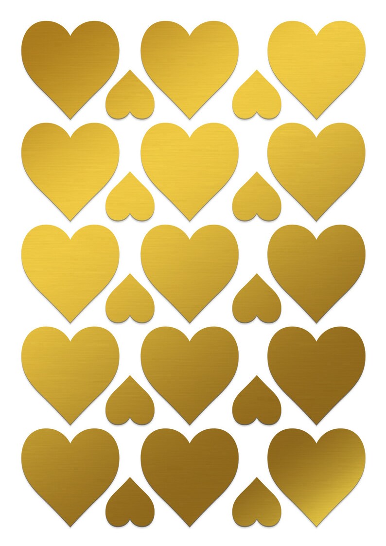 Gold Heart Stickers Large heart labels 1 1/2 inch gold heart Etsy
