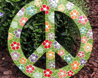 Símbolo de la paz del poder de la flor verde