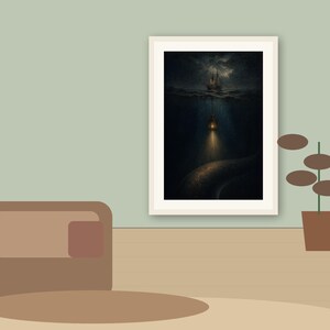 The Lantern Below, Dark Nautical Printable Wall Art, Gothic Ocean Digital Download listing image 4 of 7