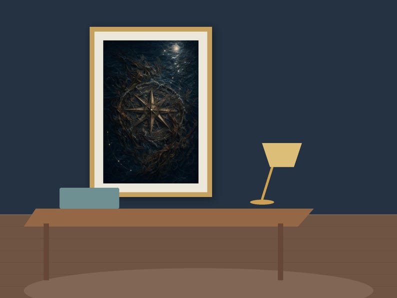 The Drowned Compass Dark Nautical Folklore Printable Wall Art Digital Download listing image 3 of 7