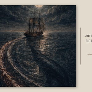Leviathan's Wake Dark Nautical Folklore Printable Wall Art Digital Download listing image 7 of 7