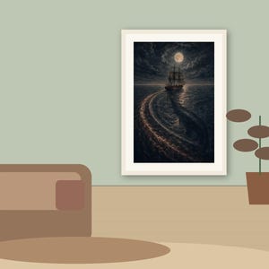 Leviathan's Wake Dark Nautical Folklore Printable Wall Art Digital Download listing image 4 of 7
