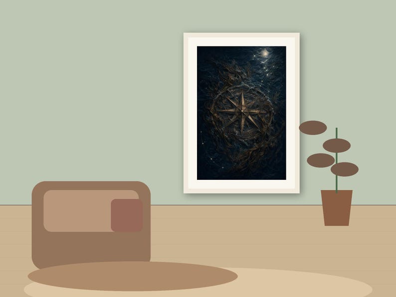 The Drowned Compass Dark Nautical Folklore Printable Wall Art Digital Download listing image 4 of 7