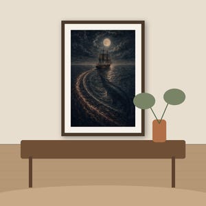 Leviathan's Wake Dark Nautical Folklore Printable Wall Art Digital Download listing image 2 of 7