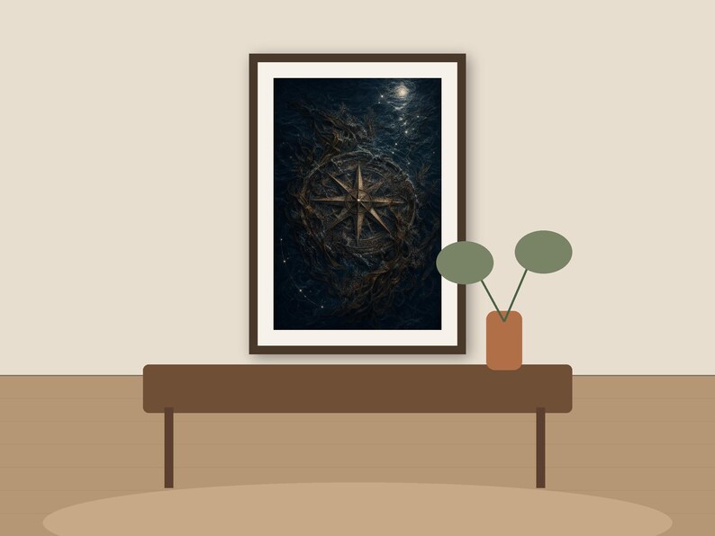 The Drowned Compass Dark Nautical Folklore Printable Wall Art Digital Download listing image 2 of 7
