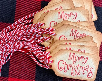 Merry Christmas tag set of 10