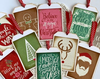 Kitschy Christmas gift tags set of 10