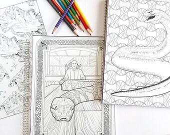 Sale3 Harry Potter Adult Coloring Book Notebook With Voldemort A Basilisk Or Dementors