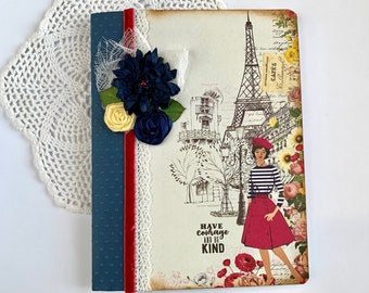 Journal, notebook, smash book, Diary, with Paris theme